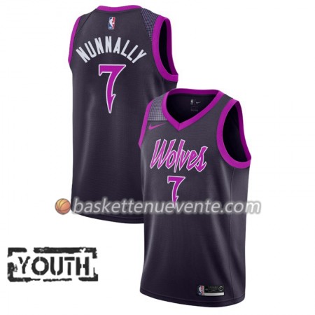 Maillot Basket Minnesota Timberwolves James Nunnally 7 2018-19 Nike City Edition Pourpre Swingman - Enfant